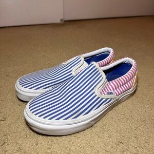 Vans Slip Ons, Multi-Colored Stripes, Excellent Condition, Size 6.5W
